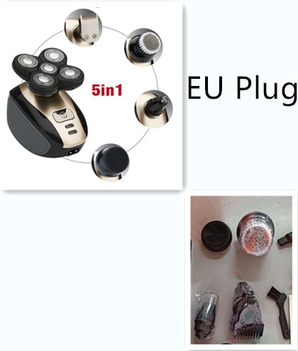 5-in-1 Electric Shaver for Men – Bald Head & Beard Groomer