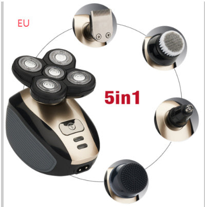 5-in-1 Electric Shaver for Men – Bald Head & Beard Groomer