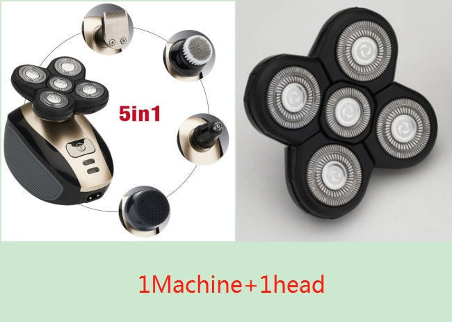 5-in-1 Electric Shaver for Men – Bald Head & Beard Groomer