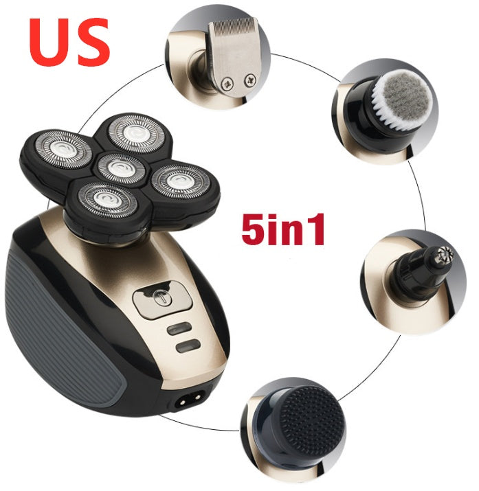 5-in-1 Electric Shaver for Men – Bald Head & Beard Groomer