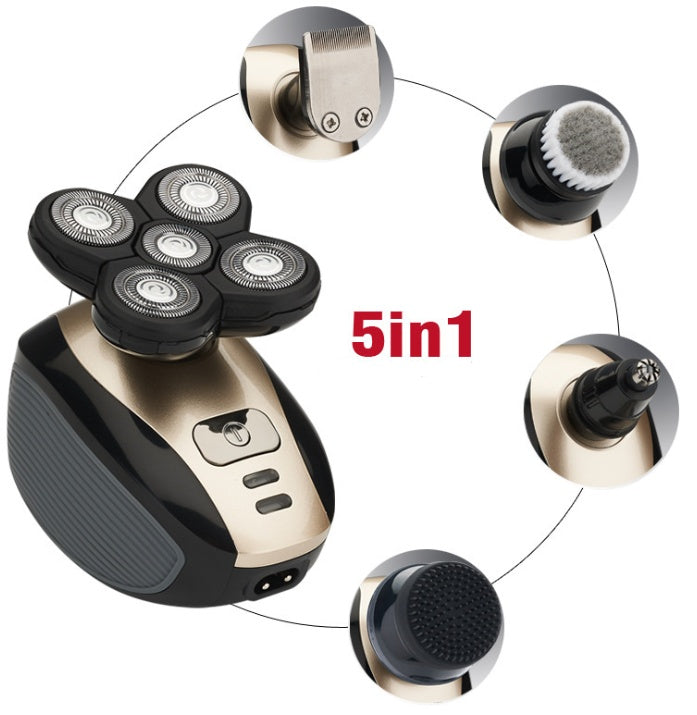 5-in-1 Electric Shaver for Men – Bald Head & Beard Groomer