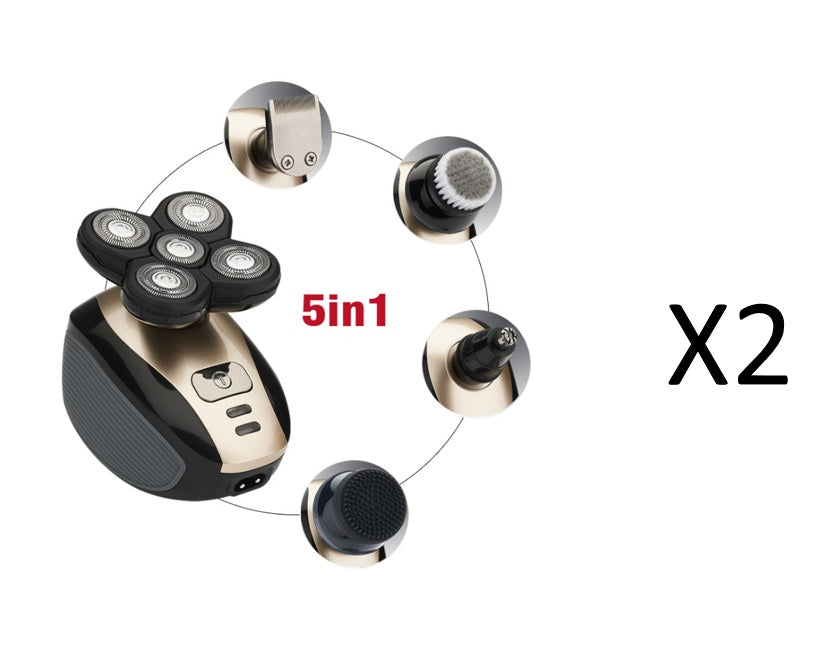 5-in-1 Electric Shaver for Men – Bald Head & Beard Groomer