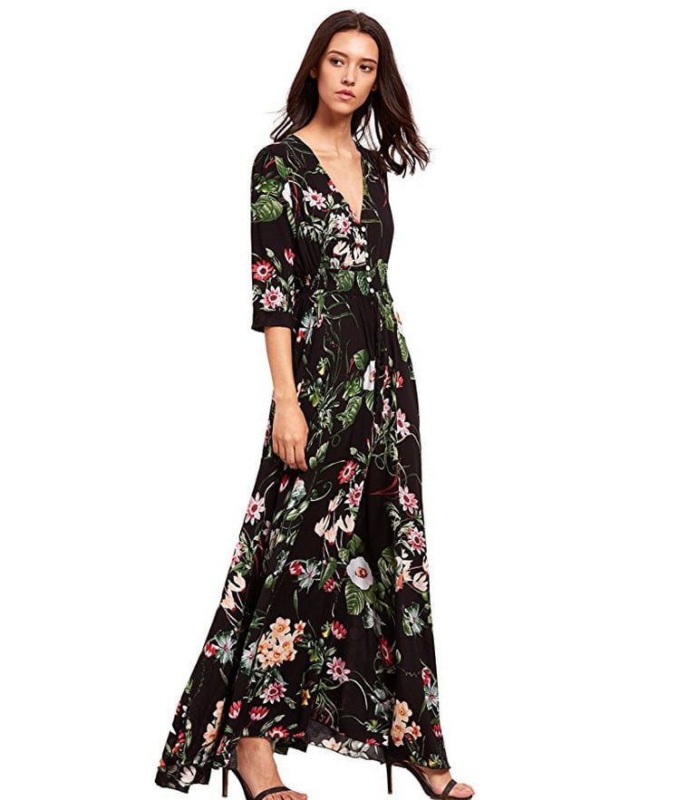 Boho Button Floral Maxi Dress – Summer Cotton Comfort