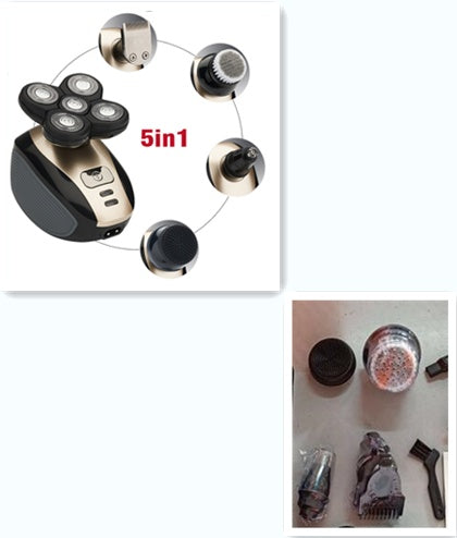 5-in-1 Electric Shaver for Men – Bald Head & Beard Groomer