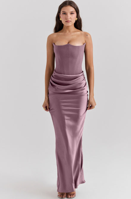 Elegant Backless Tube Dress – Sexy Long Evening Gown for Women | Prom, Party, Formal