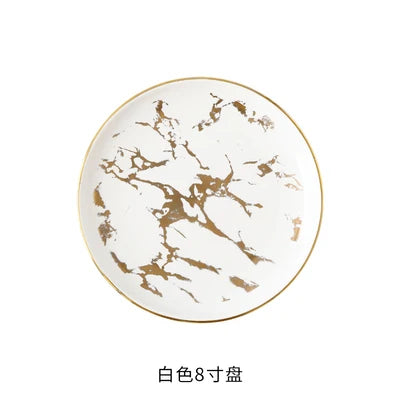 Nordic Marble Ceramic Plates – 4pc Set