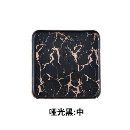 Nordic Marble Ceramic Plates – 4pc Set