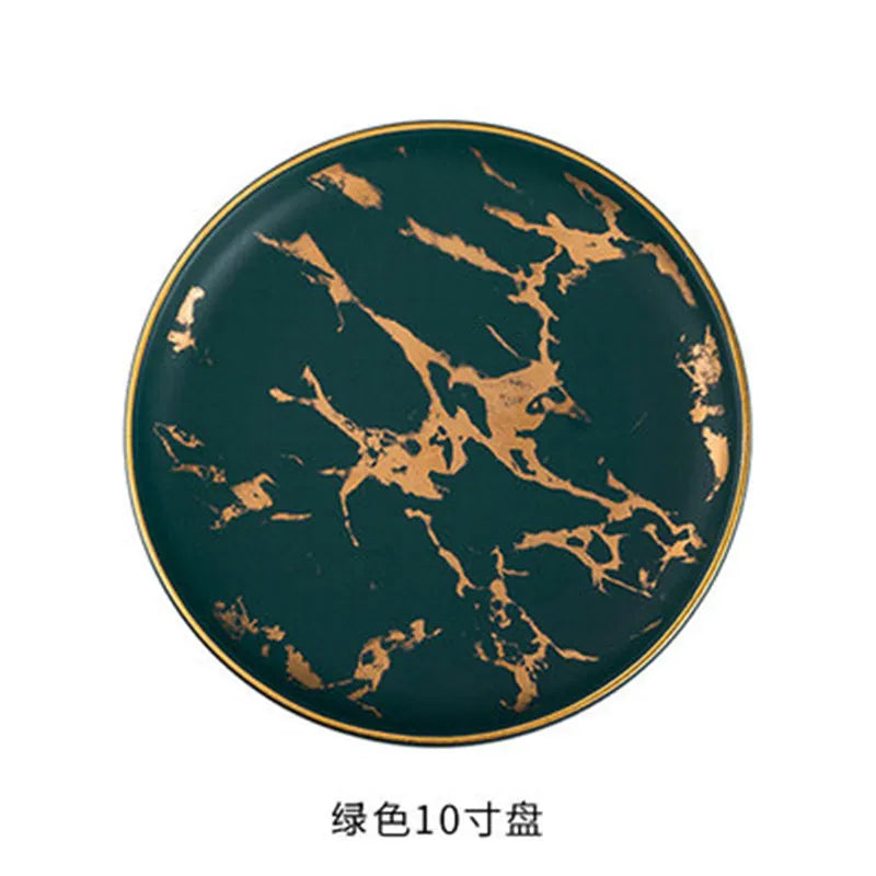 Nordic Marble Ceramic Plates – 4pc Set