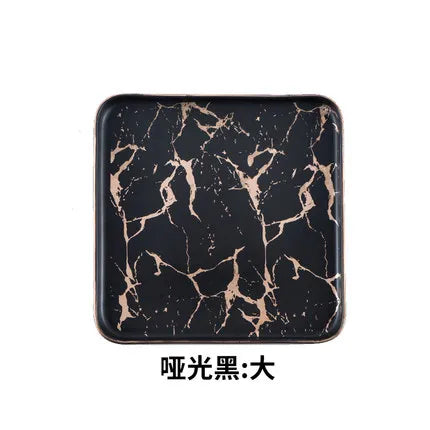 Nordic Marble Ceramic Plates – 4pc Set