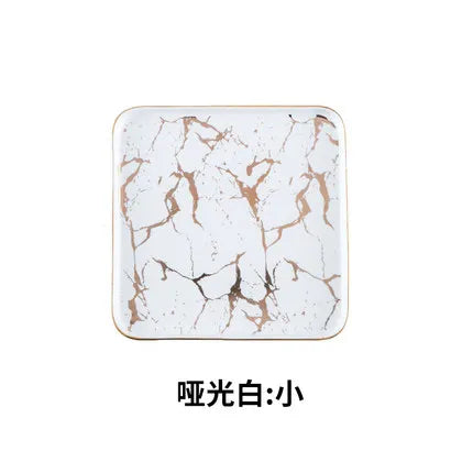 Nordic Marble Ceramic Plates – 4pc Set