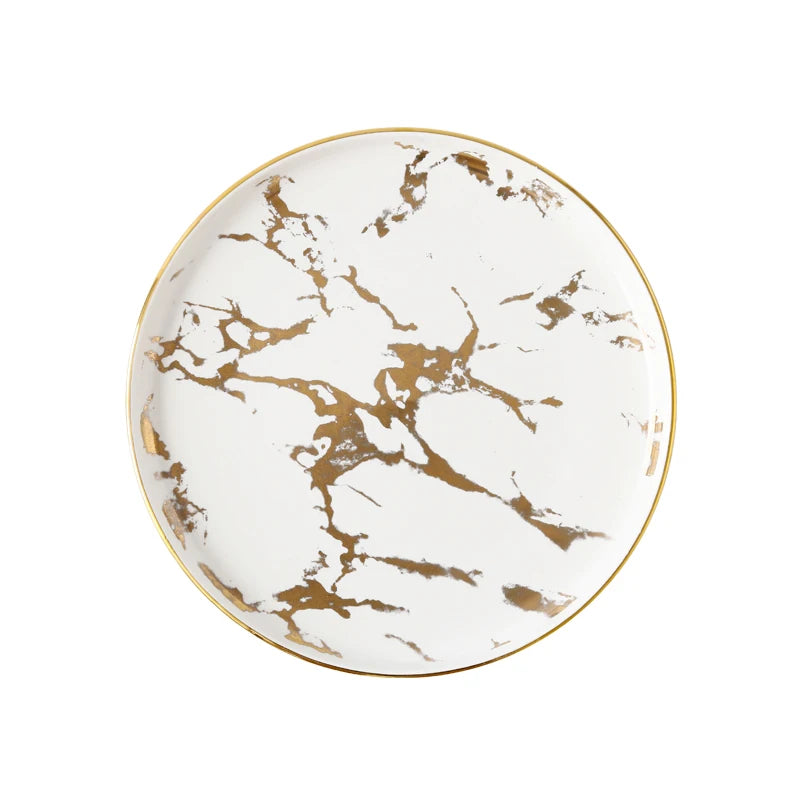 Nordic Marble Ceramic Plates – 4pc Set