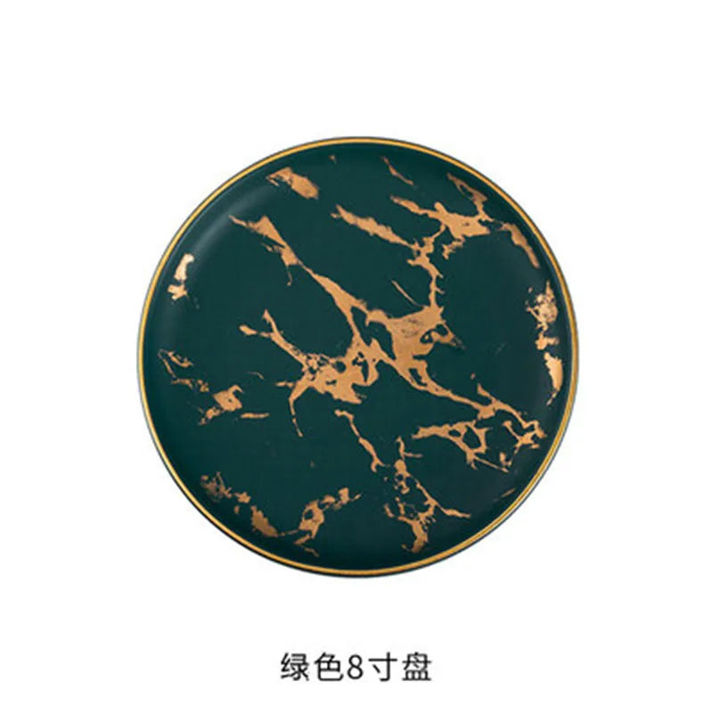 Nordic Marble Ceramic Plates – 4pc Set