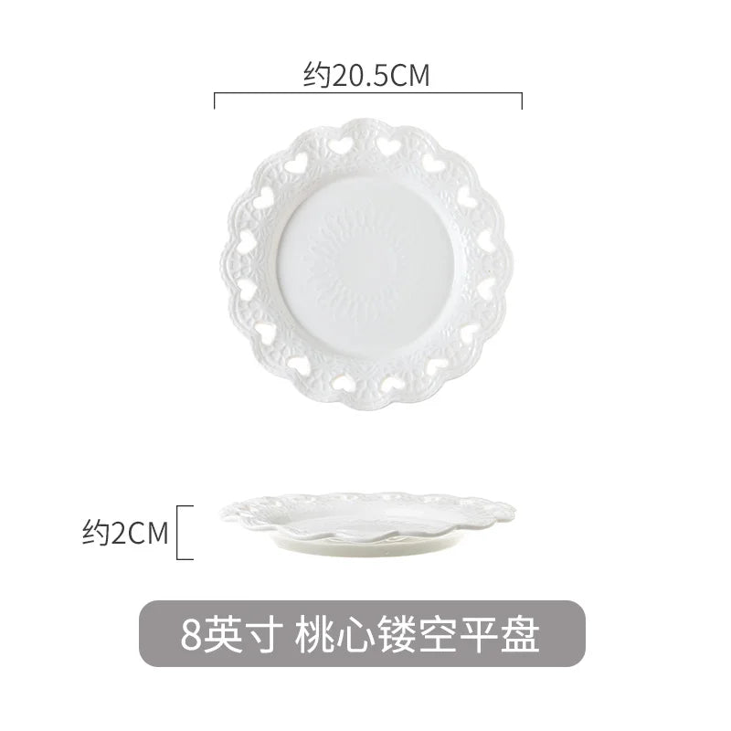 Nordic Marble Ceramic Plates – 4pc Set
