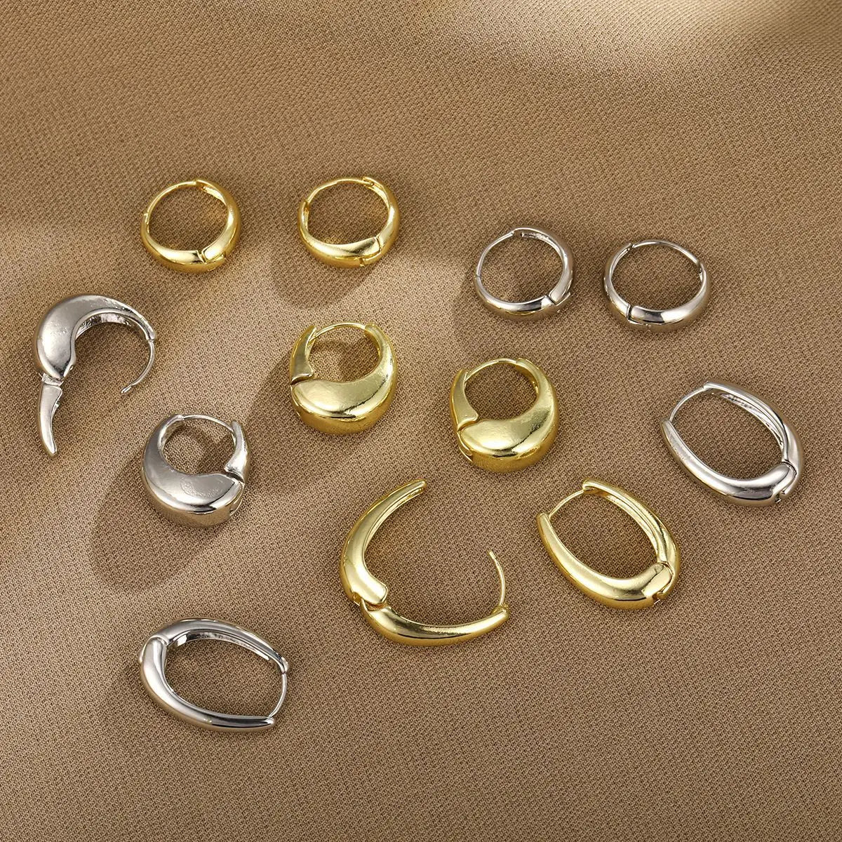 Fashion Chunky Hoop Earrings for Women Smooth Metal Girls Round Circle Statement Earring 2023 Punk Jewelry Gifts серьги женские