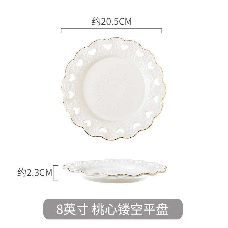 Nordic Marble Ceramic Plates – 4pc Set
