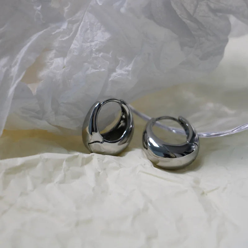 Fashion Chunky Hoop Earrings for Women Smooth Metal Girls Round Circle Statement Earring 2023 Punk Jewelry Gifts серьги женские