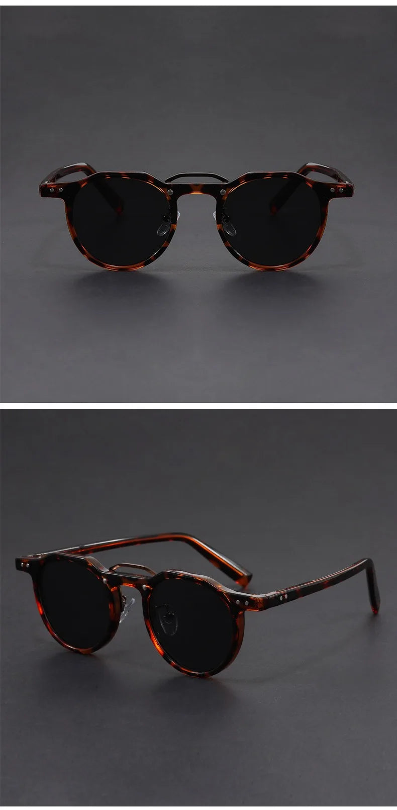 Retro Metal Frame Oval Sunglasses for Women Men Trendy Punk Round Sun Glasses Luxury Brand Designer Driving Shades