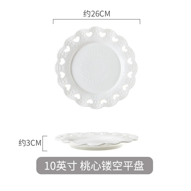 Nordic Marble Ceramic Plates – 4pc Set