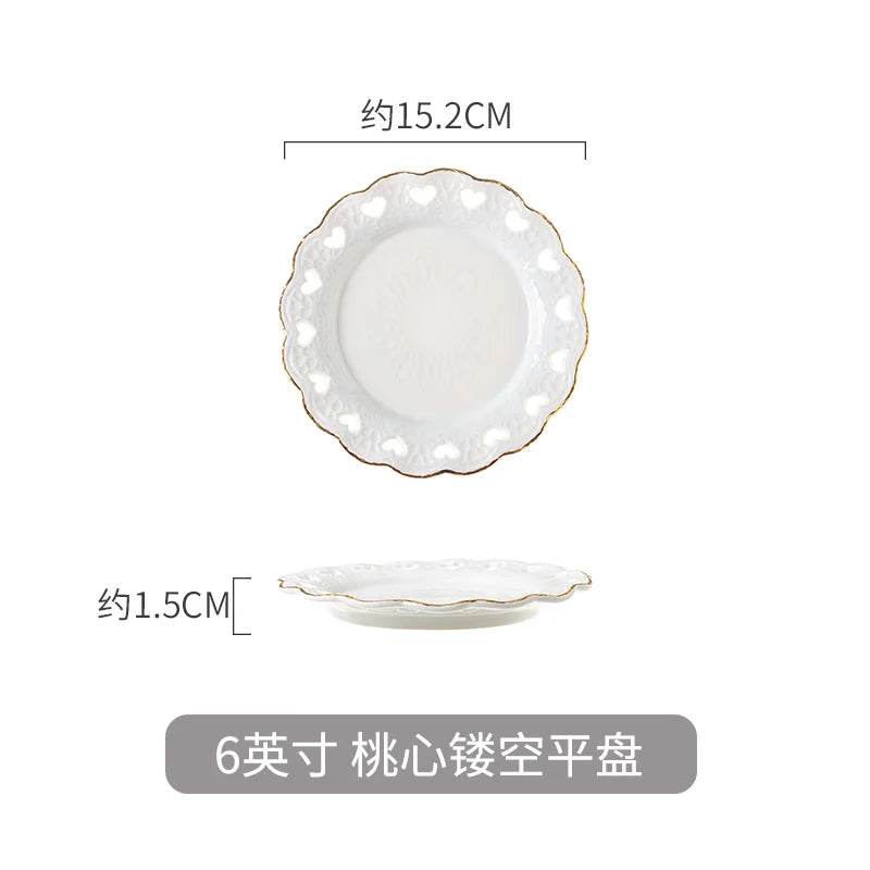 Nordic Marble Ceramic Plates – 4pc Set