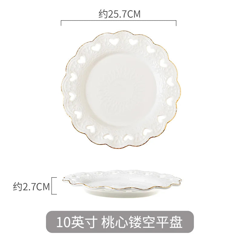 Nordic Marble Ceramic Plates – 4pc Set