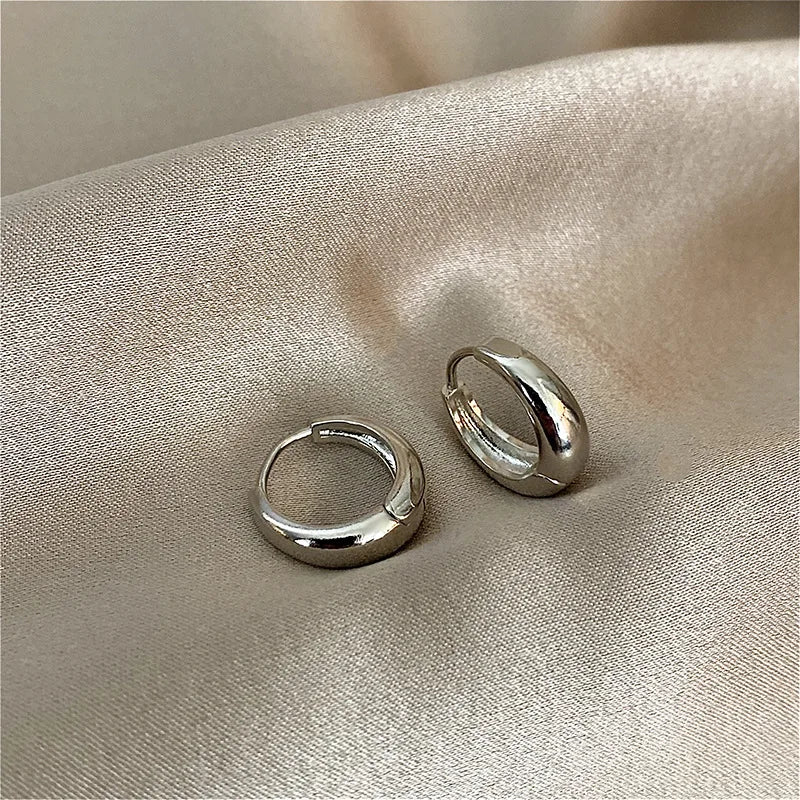 Fashion Chunky Hoop Earrings for Women Smooth Metal Girls Round Circle Statement Earring 2023 Punk Jewelry Gifts серьги женские
