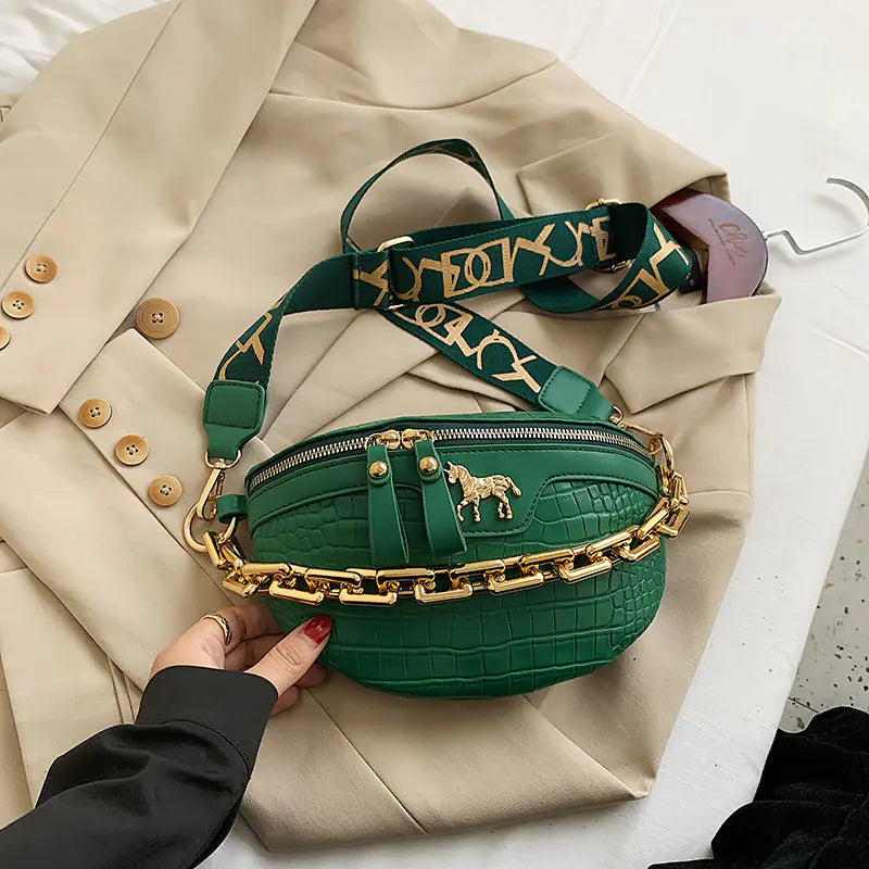 Trendy Women's Crossbody Bag with Chain Strap