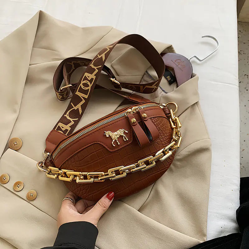 Trendy Women's Crossbody Bag with Chain Strap