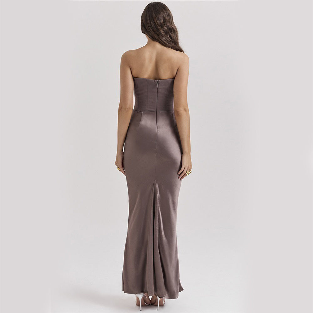 Elegant Backless Tube Dress – Sexy Long Evening Gown for Women | Prom, Party, Formal