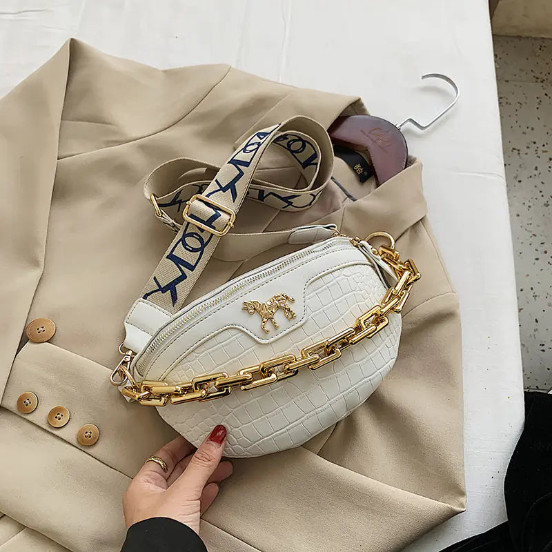 Trendy Women's Crossbody Bag with Chain Strap