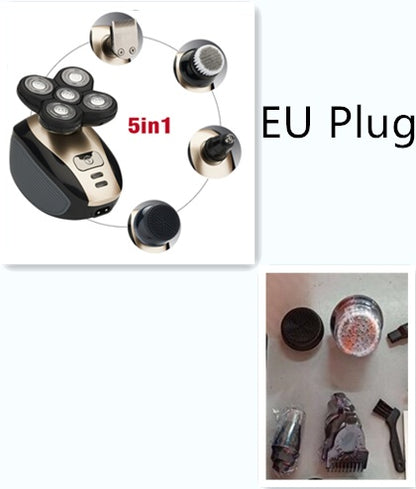 5-in-1 Electric Shaver for Men – Bald Head & Beard Groomer