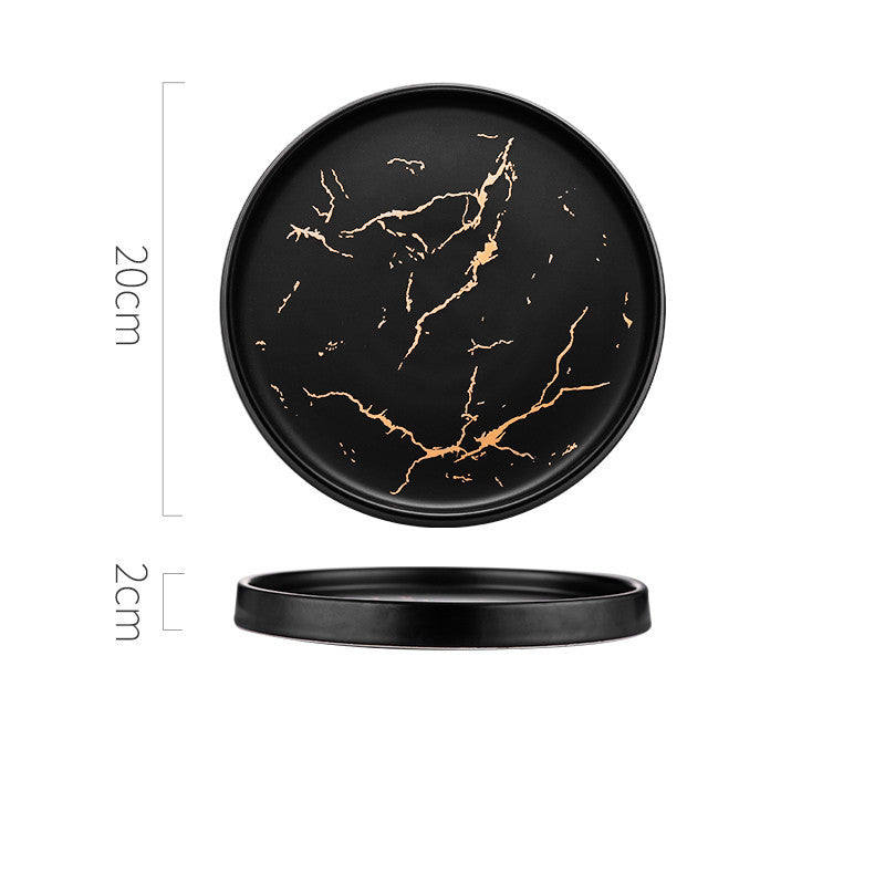 Luxury Marble Ceramic Dinner Plate – Elegant Modern Dining