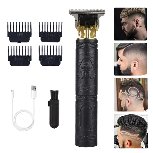 Professional Cordless T-Blade Hair Trimmer for Men – Zero Gapped, Rechargeable, Precision Beard & Hair Clippers
