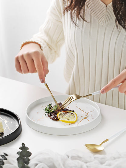 Luxury Marble Ceramic Dinner Plate – Elegant Modern Dining
