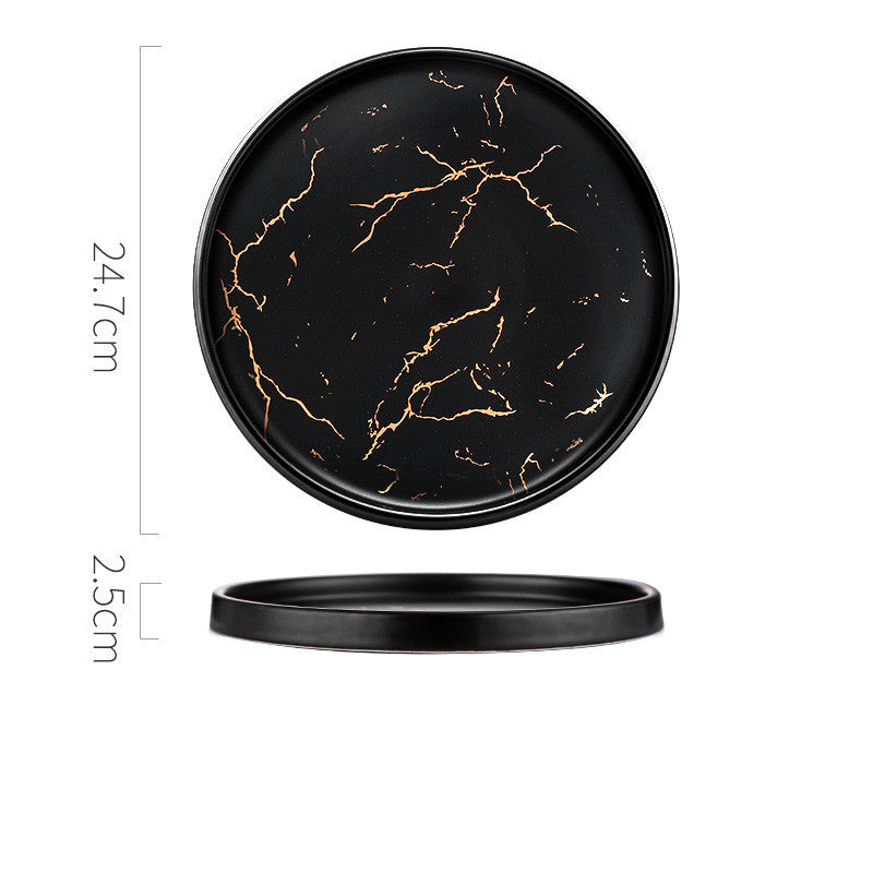Luxury Marble Ceramic Dinner Plate – Elegant Modern Dining
