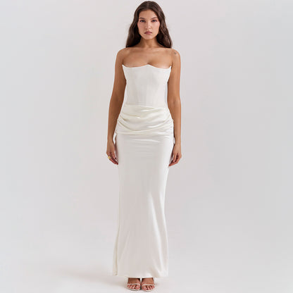 Elegant Backless Tube Dress – Sexy Long Evening Gown for Women | Prom, Party, Formal