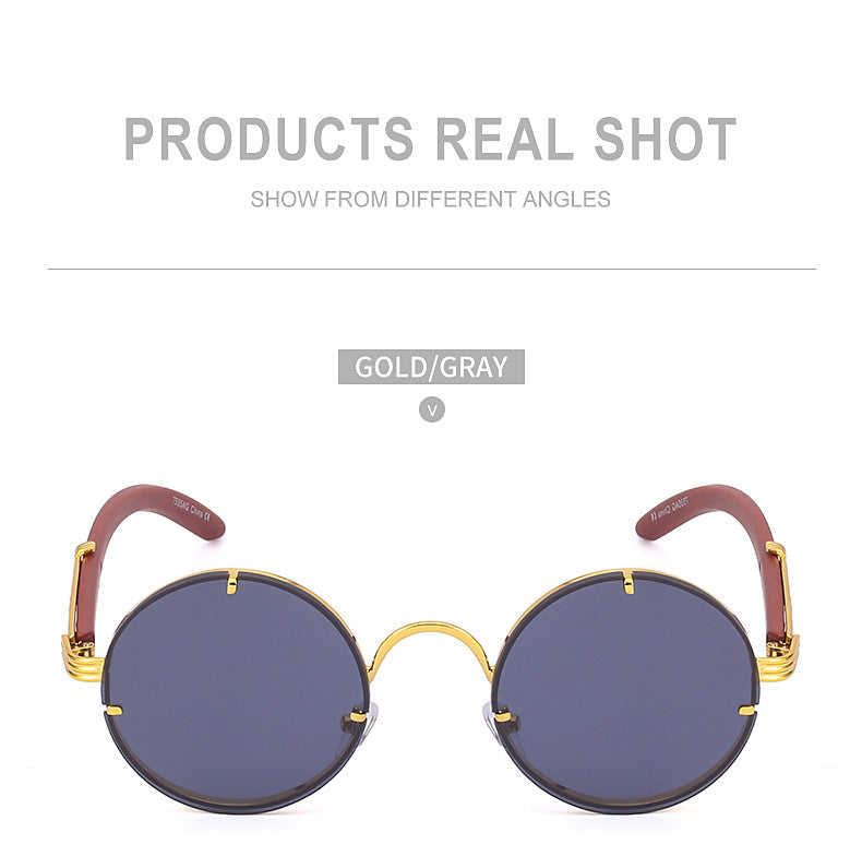 Men's Metal Round Frame Retro Sunglasses