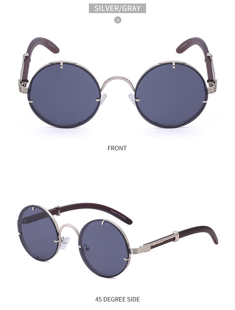 Men's Metal Round Frame Retro Sunglasses