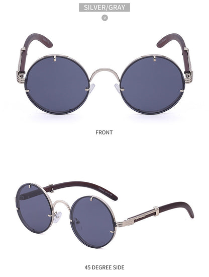Men's Metal Round Frame Retro Sunglasses