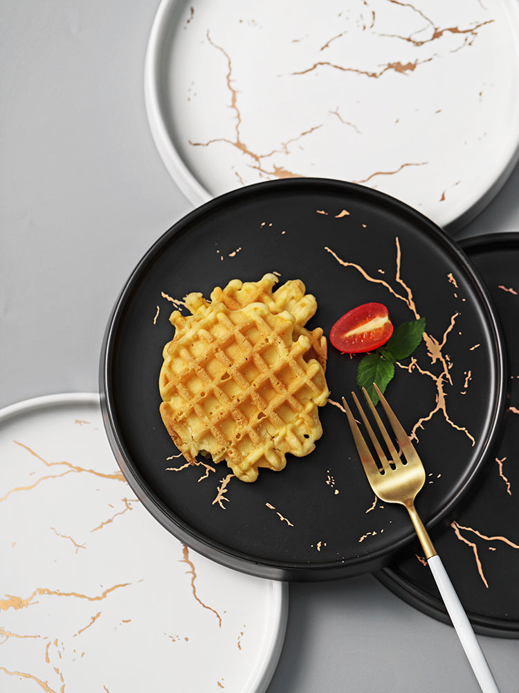 Luxury Marble Ceramic Dinner Plate – Elegant Modern Dining