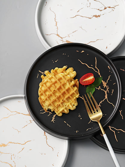 Luxury Marble Ceramic Dinner Plate – Elegant Modern Dining