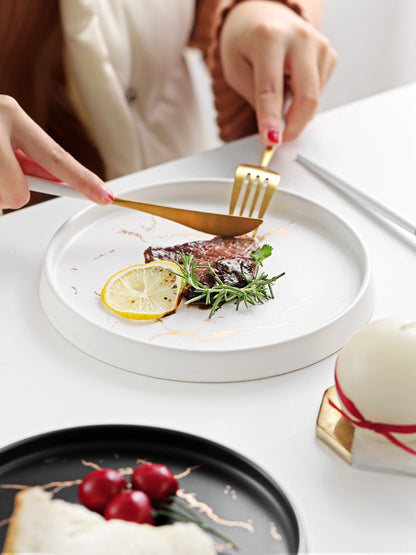 Luxury Marble Ceramic Dinner Plate – Elegant Modern Dining