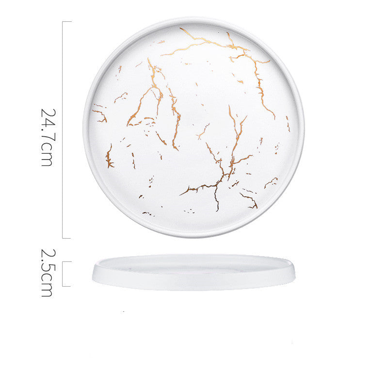 Luxury Marble Ceramic Dinner Plate – Elegant Modern Dining