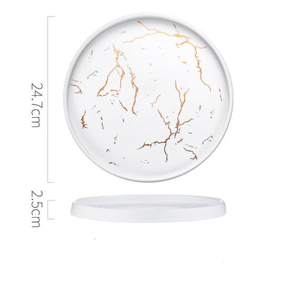 Luxury Marble Ceramic Dinner Plate – Elegant Modern Dining