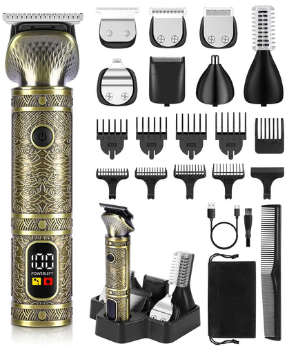 Brightup 7-in-1 Cordless Beard Trimmer Kit for Men – T-Blade, Nose, Body & Precision Grooming