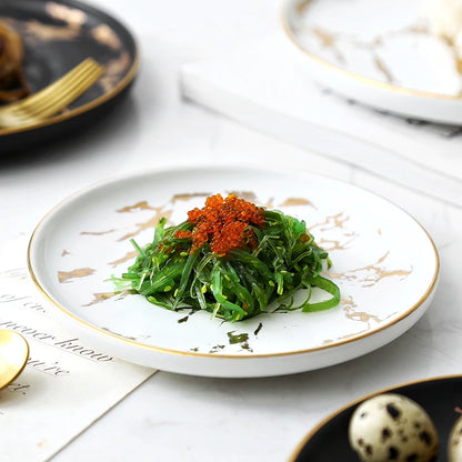 Nordic Marble Ceramic Plates – 4pc Set