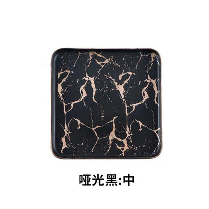 Nordic Marble Ceramic Plates – 4pc Set