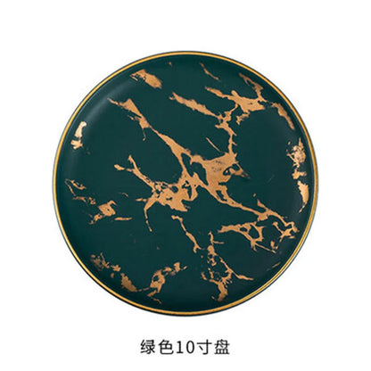 Nordic Marble Ceramic Plates – 4pc Set