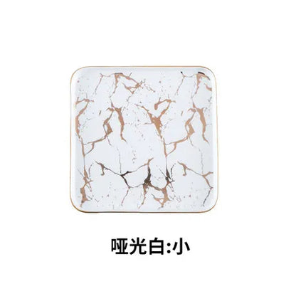 Nordic Marble Ceramic Plates – 4pc Set