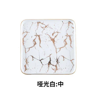 Nordic Marble Ceramic Plates – 4pc Set