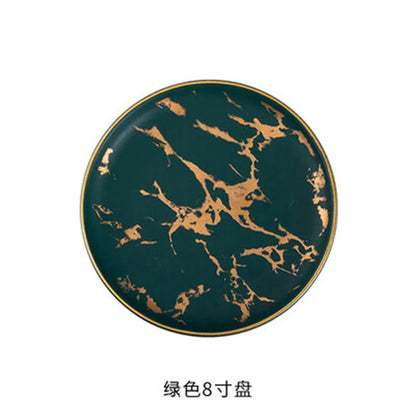 Nordic Marble Ceramic Plates – 4pc Set